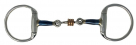 Showman Stainless Steel Eggbutt Snaffle With Blued Steel Mouth - 5 Inch