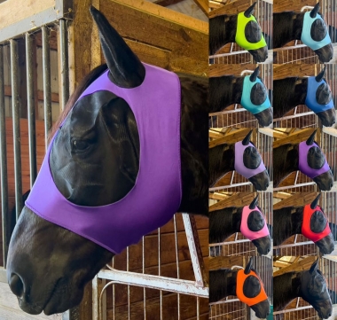 Rugged Ride Lycra Fly Mask - Zipper Chin - Forelock Hole - with