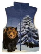 Trail Crest Bear Print Sherpa Lined Fleece Vest