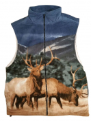 Trail Crest Elk Print Sherpa Lined Fleece Vest