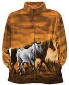 Trail Crest Horse Print Fleece Jacket - Childs