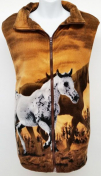 Trail Crest Horse Print Sherpa-Lined Fleece Vest - Adult