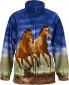 Trail Crest Bay Horse Print Fleece Jacket  - Adult