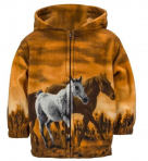 Trail Crest Horse Print Hooded Fleece Jacket - Kids