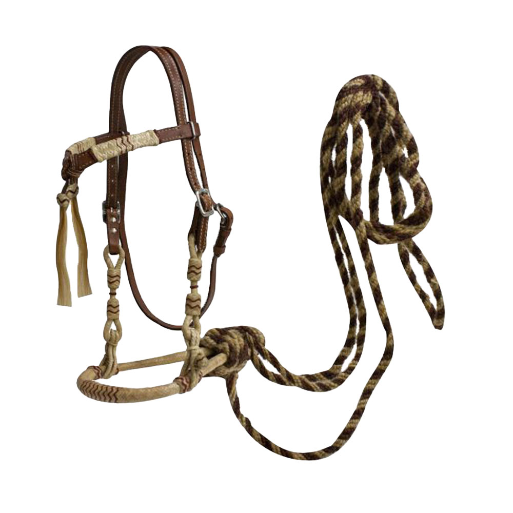 Showman Leather Futurity Knot Headstall With Bosal And Mecate Reins: Chicks  Discount Saddlery