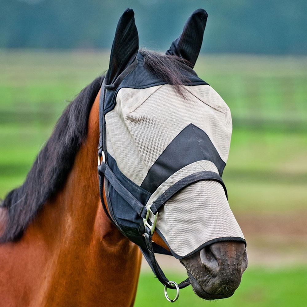 betazero Fly Mask with Ears and Long Nose Breathable 