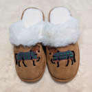 Bay Horse in Blanket Faux Fur Slippers
