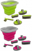6 Piece Grooming Kit With Collapsible Bucket