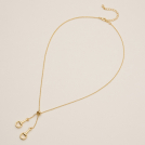 18K Gold-Dipped Necklace with Snaffle Bit Charm - Gold Tone
