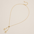 18K Gold-Dipped Necklace with Snaffle Bit Charm - Gold Tone