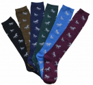 AWST Ladies Horses All Over Knee-High Socks- 6 Pack - Assorted Colors