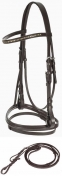 Horze Weston Leather Bridle With Flash Noseband And Decorative Browband