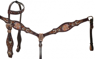 Resistance One Ear Headstall And Breastcollar Set - Handpainted Native ...