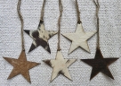 Showman Hair On Cowhide Stars Western Christmas Ornament - Set of 5