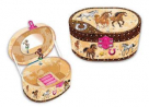 Dashing Horse Oval Musical Jewelry Box