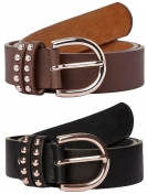 Horze PU Leather Belt with Rose Gold Details