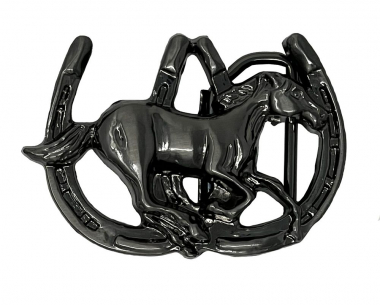 Double Horseshoe And Running Horse Belt Buckle: Chicks  display picture 2