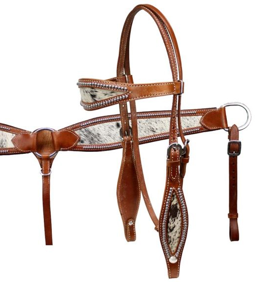 Horse Saddle Tack Bridle Western Leather Headstall BreastCollar 78129A 