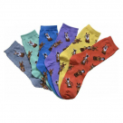 AWST Ladies Horse with Spectacles Crew Socks - 6 Pack - Assorted Colors