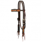 Turquoise Cross Floral Buckstitch 5/8 Inch Headstall