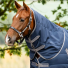 Horseware Rambo® Ripstop 1000 Denier Stable Hood 100g - Navy / Thunderstorm Grey / Silver