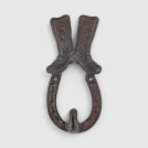 Cast Iron Cowboy Boot Wall Hook - 6.1in