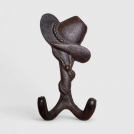 Cast Iron Cowboy Boot Wall Hook -  6.1in