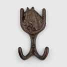 Cast Iron Horseshoe Double Wall Hook - 5.5in