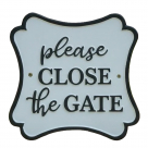 Cast Iron Please Close the Gate Wall Sign - 6.8in