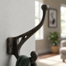 Vintage Cast Iron Ornate Wall Hook - 5.1in