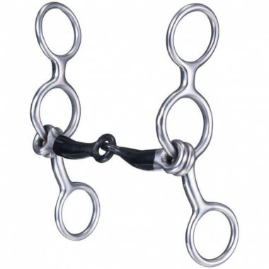 Mors 2 anneaux pour cheval double joint fer doux Horka HORKA