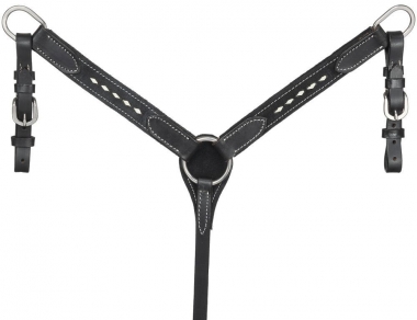Elegant White Buckstitch Breast Collar for Equestrian Excellence main image 0
