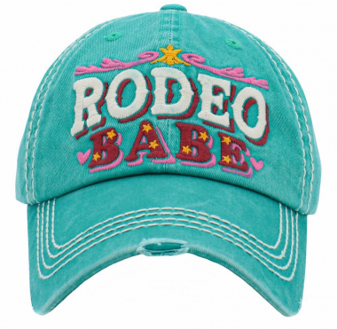 Rodeo Babe Washed Vintage Ball Cap: Chicks Discount Saddlery