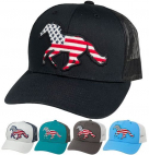 Flag Horse Snapback Mesh Ball Cap
