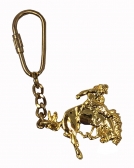 Gold Bucking Horse Keychain