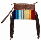 Klassy Cowgirl Serape Wristlet Clutch with Floral Tool