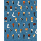 Horse Tails Oversized Plush Throw Blanket - Blue