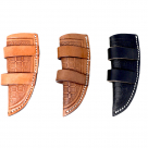 Rugged Ride Deluxe Leather Belt Loop Knife Sheath - Window Tooled