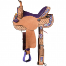 Tough-1 Purple Paisley Barrel Saddle