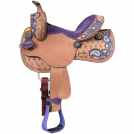 Tough-1 Youth Purple Paisley Barrel Saddle