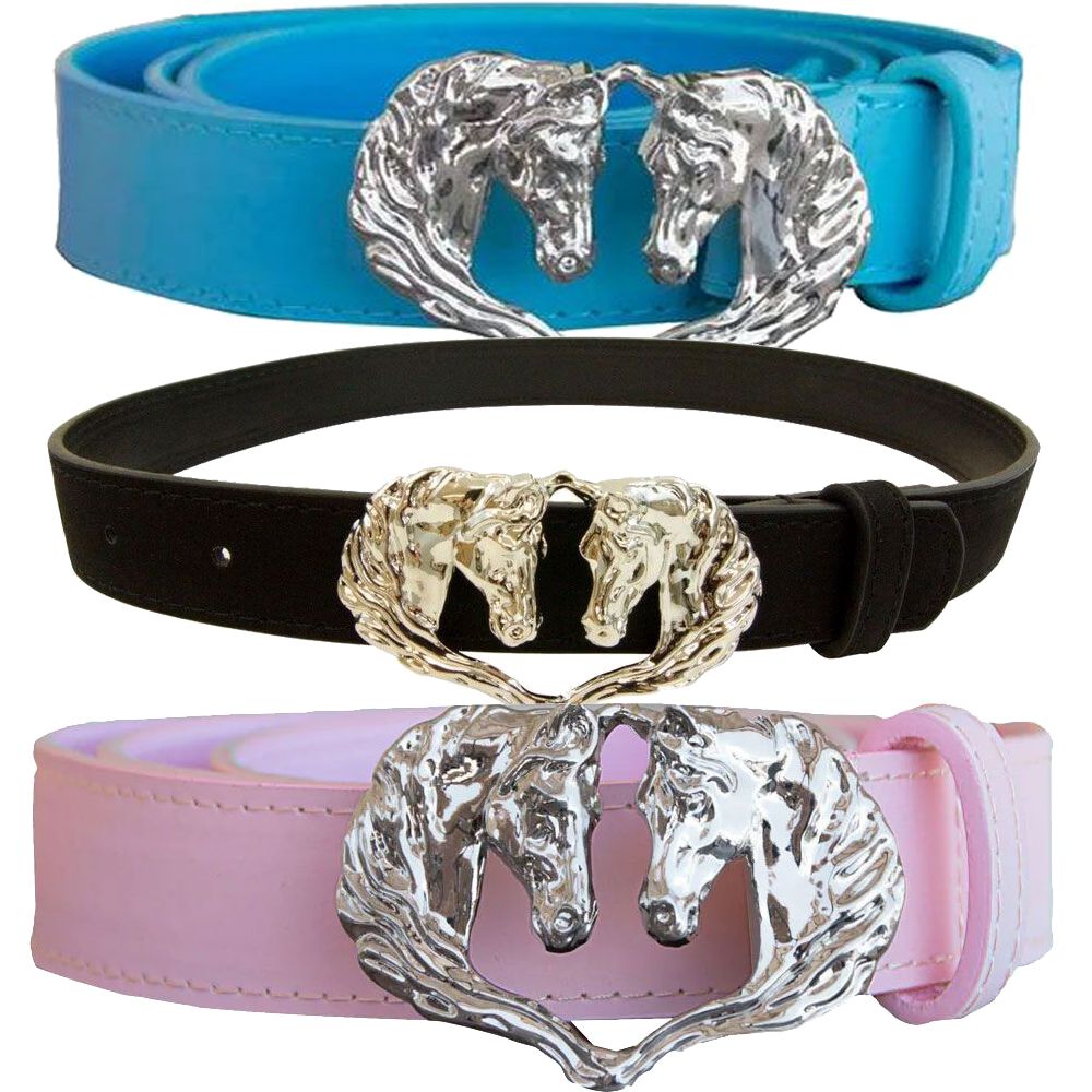 WOW Belt with Double Horse Head Buckle - Ladies/Youth  display picture 1