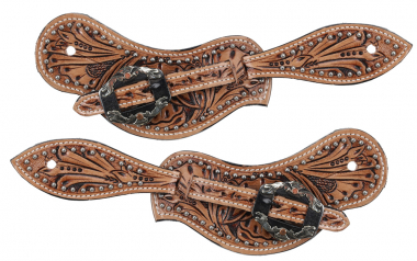 Showman ® ladies spur strap with hair on cowhide