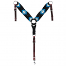 Rugged Ride Mohair Breastcollar - Black, Grey, Turquoise And Cream