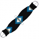 Rugged Ride Mohair Cinch With Roller Buckle - Black, Grey, Turquoise And Cream