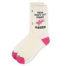 Womens Western Bamboo Crew Sock - This Aint My First Rodeo