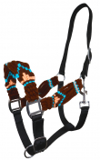 Rugged Ride Mohair Halter - Brown, Tan And Turquoise