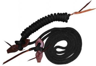 New! Showman 23' Nylon braided Mecate Reins with Horse Hair Tassel