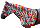 Rugged Ride Lycra Mane Tamer With Zipper Closure- Orange/Turquoise Diamonds