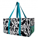 Black Cow Turquoise Canvas Carry All Utility Bag