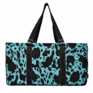 NGIL Neon Cow Turquoise Canvas  Utility Bag